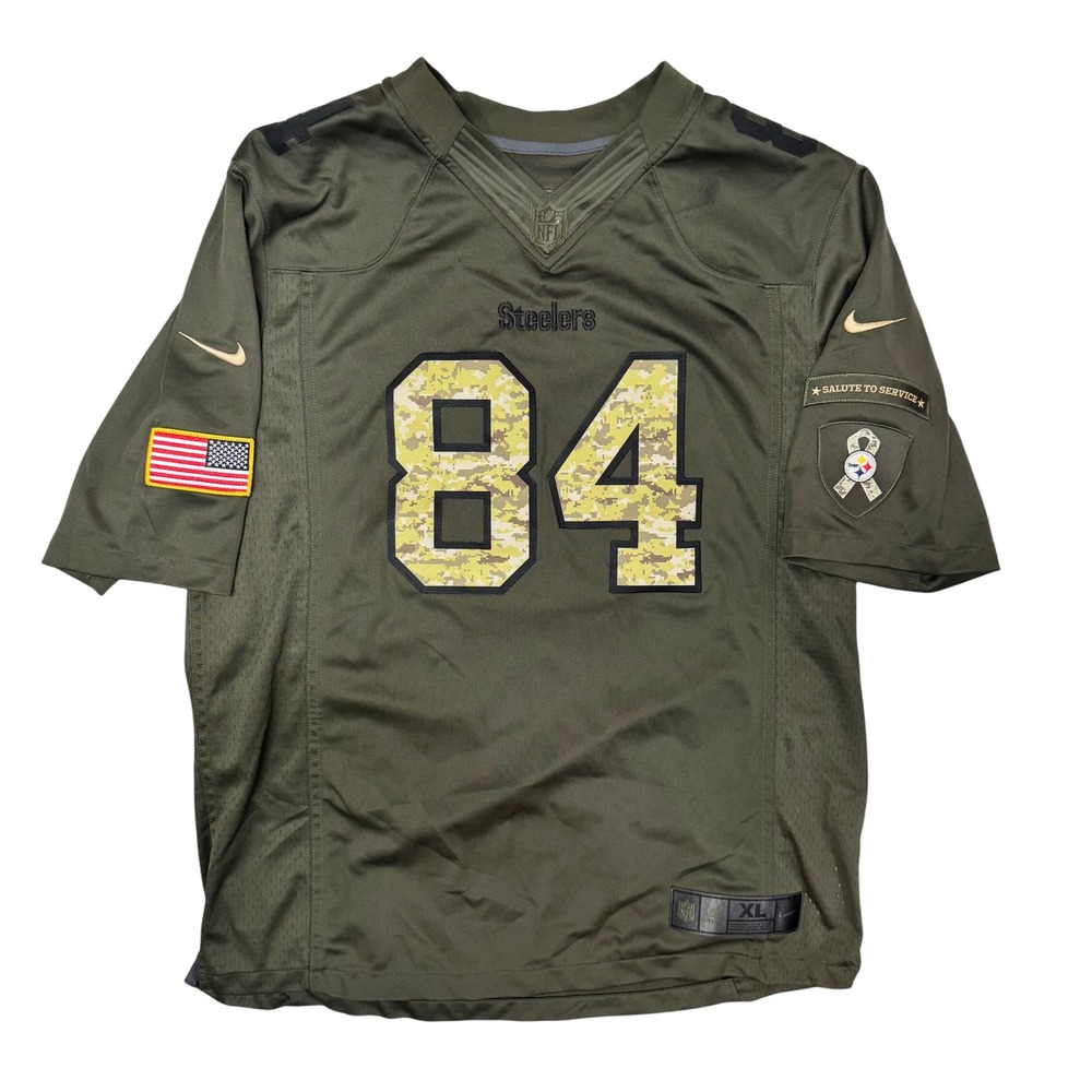 Nike NFL Pittsburgh Steelers Antonio Brown 84 Salute to Service Jersey XL Olive